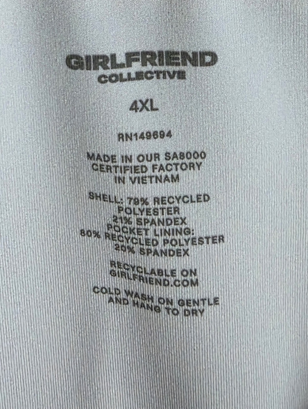 ​Girlfriend Collective White Sports Bra 4X Plus Size Sustainable Eco-Friendly - Picture 5 of 5